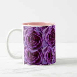 De Café Em Dois Tons Caneca roxa dos rosas