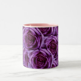 De Café Em Dois Tons Caneca roxa dos rosas