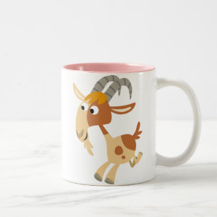 De Café Em Dois Tons Caneca Running da cabra dos desenhos animados