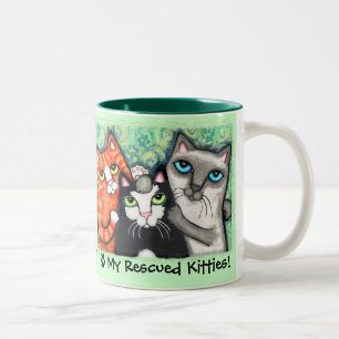 De Café Em Dois Tons Caneca salvada do gatinho do amante do gato