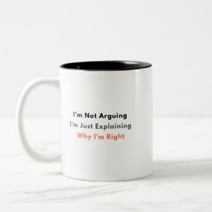 De Café Em Dois Tons Caneca Sarcástica Divertida – Não Estou Discutindo