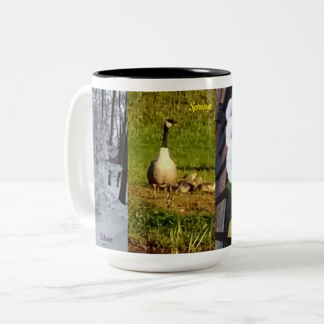 De Café Em Dois Tons Caneca sazonal (Frente Esquerda)