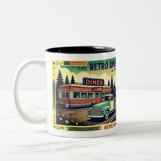 De Café Em Dois Tons Caneca Scenic Route Retro Americana