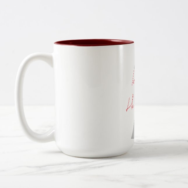 De Café Em Dois Tons Caneca Silhueta Casal Romântico - Eu sou dele  (Esquerda)