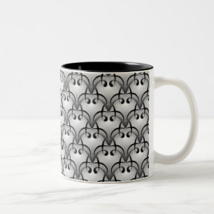 De Café Em Dois Tons Caneca sofisticada da felicidade, cinza macia