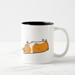 De Café Em Dois Tons Caneca sonolento   do Corgi que dormem & Corgi da