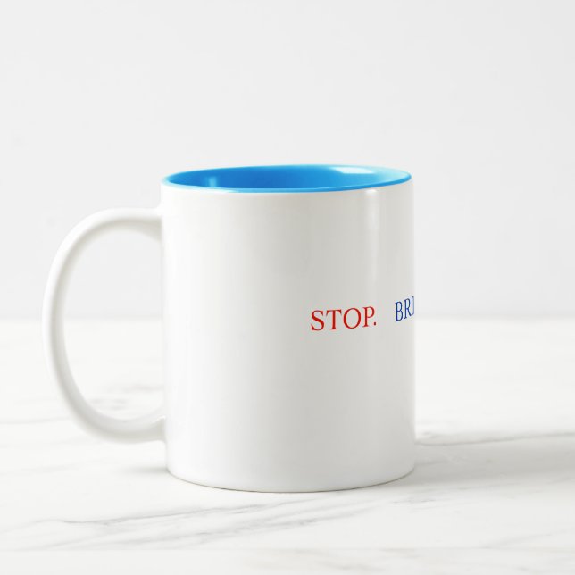 De Café Em Dois Tons Caneca Stop Breathe Think (Esquerda)