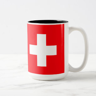 De Café Em Dois Tons Caneca suíça da bandeira