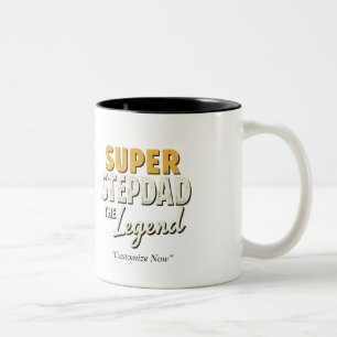 De Café Em Dois Tons Caneca Super Pai Adotivo Lendário – Presente Perso