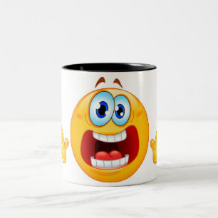 De Café Em Dois Tons caneca terrificada do emoji