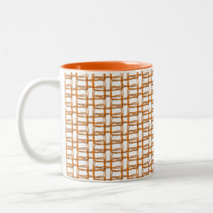 De Café Em Dois Tons Caneca - teste padrão alaranjado do fio
