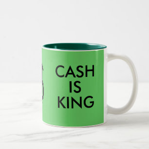 De Café Em Dois Tons caneca THINK GREEN/CASH IS KING