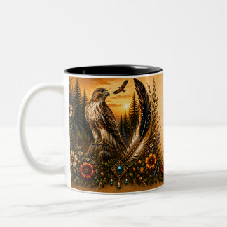De Café Em Dois Tons Caneca Tom e Meio da Águia do Patrimônio Indígena