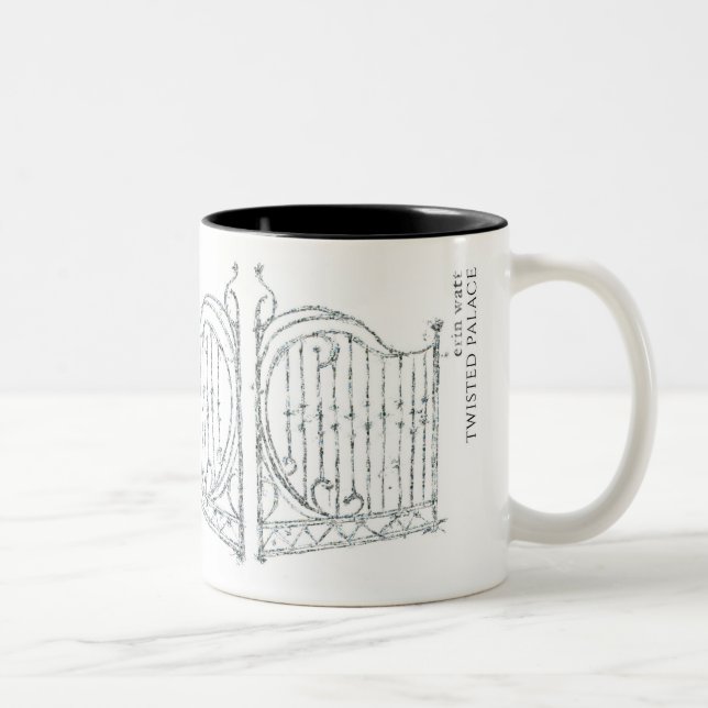 De Café Em Dois Tons Caneca torcida do palácio com citações (Direita)