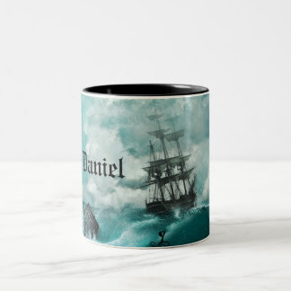 De Café Em Dois Tons Caneca tormentoso vibrante conhecida feita sob