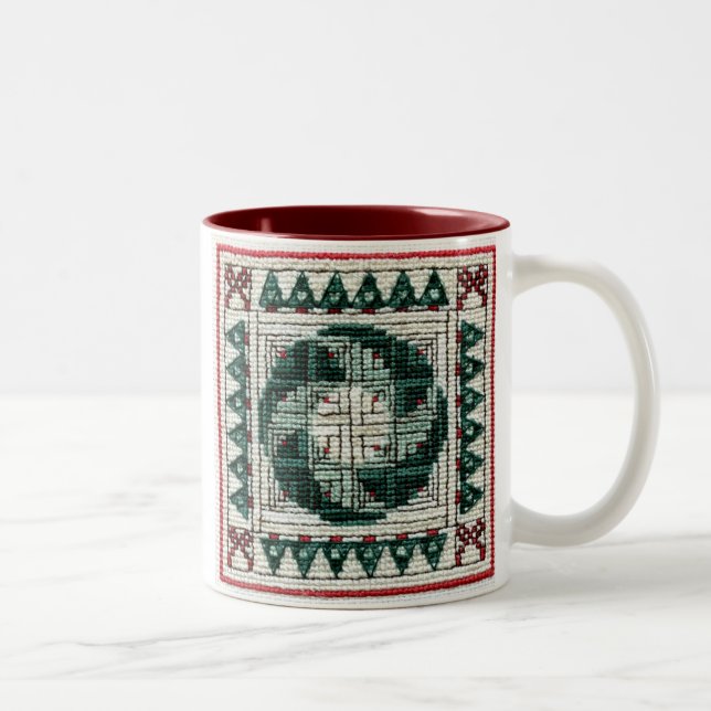 De Café Em Dois Tons Caneca transversal do ponto do Natal (Direita)
