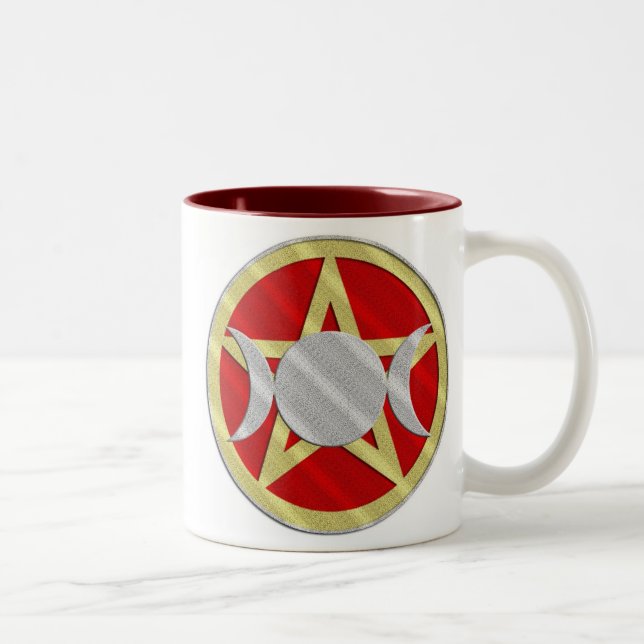 De Café Em Dois Tons Caneca tripla da fermentação das bruxas da deusa (Direita)