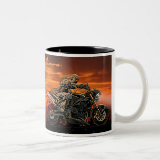 De Café Em Dois Tons Caneca tripla da motocicleta