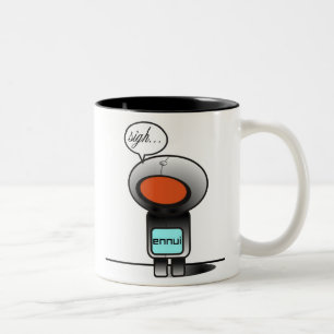 De Café Em Dois Tons caneca triste do bot