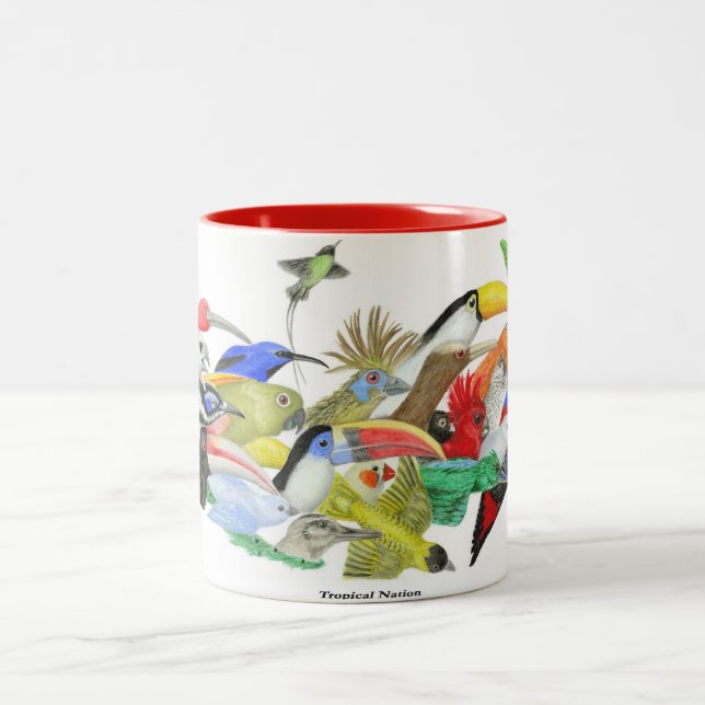 De Café Em Dois Tons Caneca tropical da nação (Centro)