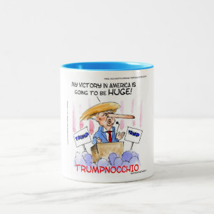 De Café Em Dois Tons Caneca Trumpnocchio Engraçada Donald Trump