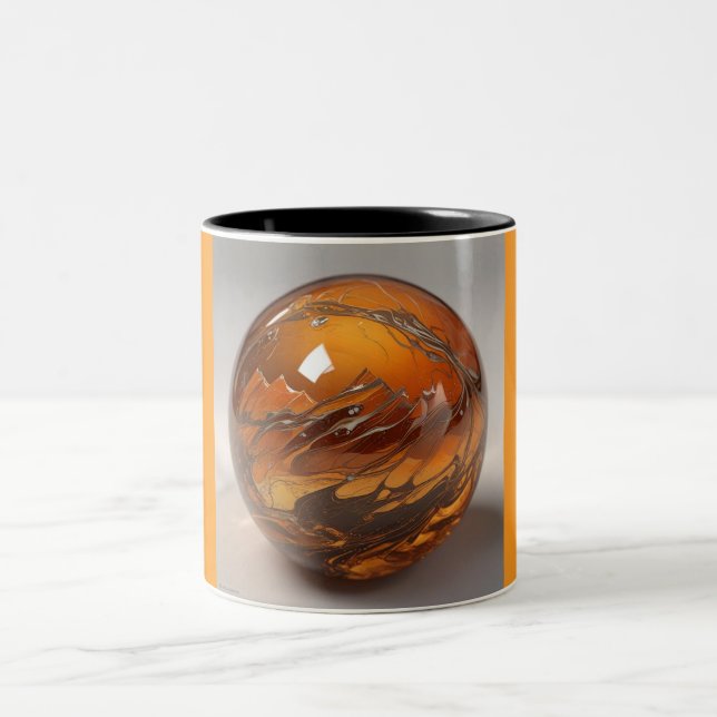 De Café Em Dois Tons Caneca Two Tone, 11oz (Mármore-12) (Centro)