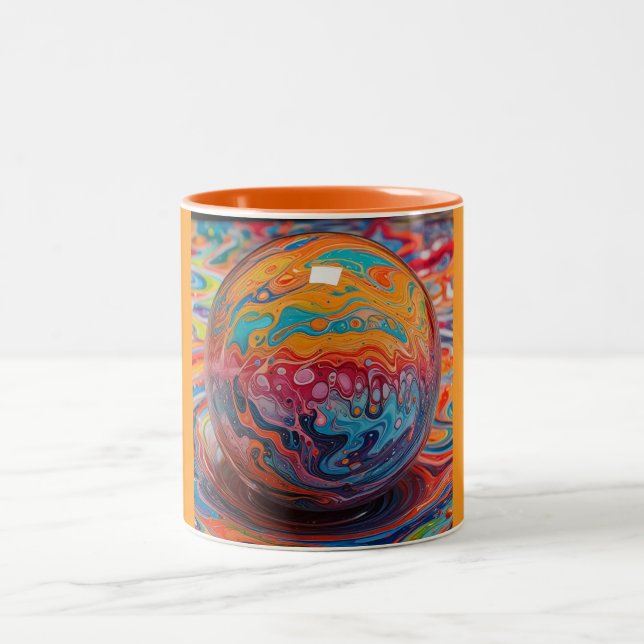 De Café Em Dois Tons Caneca Two Tone, 11oz (Mármore-18) (Centro)