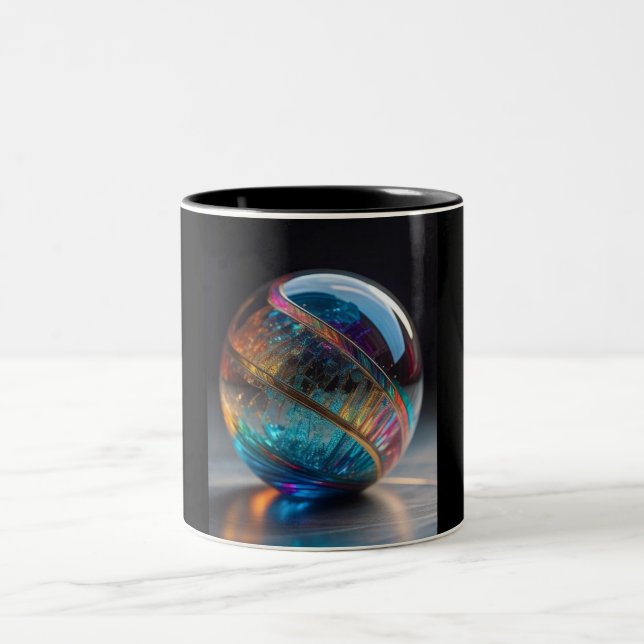 De Café Em Dois Tons Caneca Two Tone, 11oz (Mármore-9) (Centro)