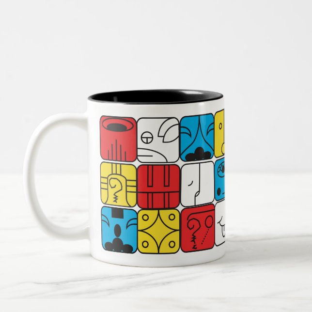 De Café Em Dois Tons Caneca Tzolkin Kin 20 Selos (Esquerda)