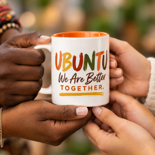 De Café Em Dois Tons Caneca Ubuntu Nós somos melhores juntos