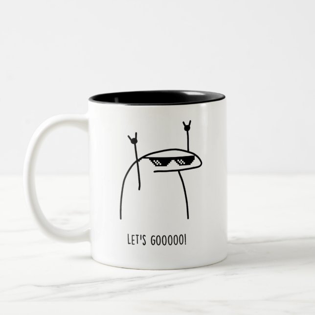 De Café Em Dois Tons caneca vamos lá (Esquerda)
