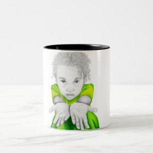 De Café Em Dois Tons Caneca verde da menina 2
