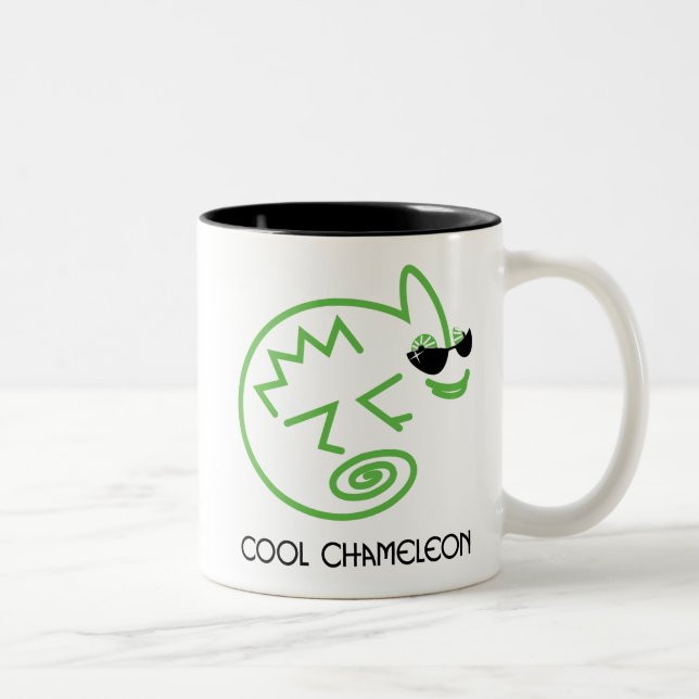 De Café Em Dois Tons Caneca verde do camaleão (Direita)