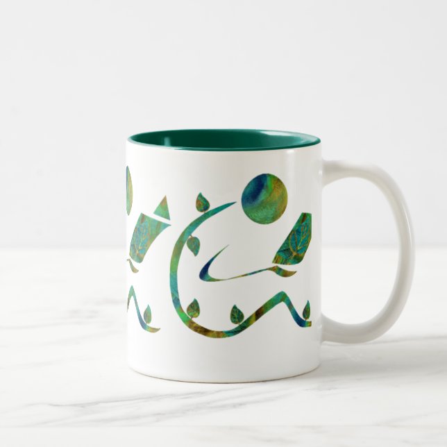 De Café Em Dois Tons Caneca verde do leitor (Direita)
