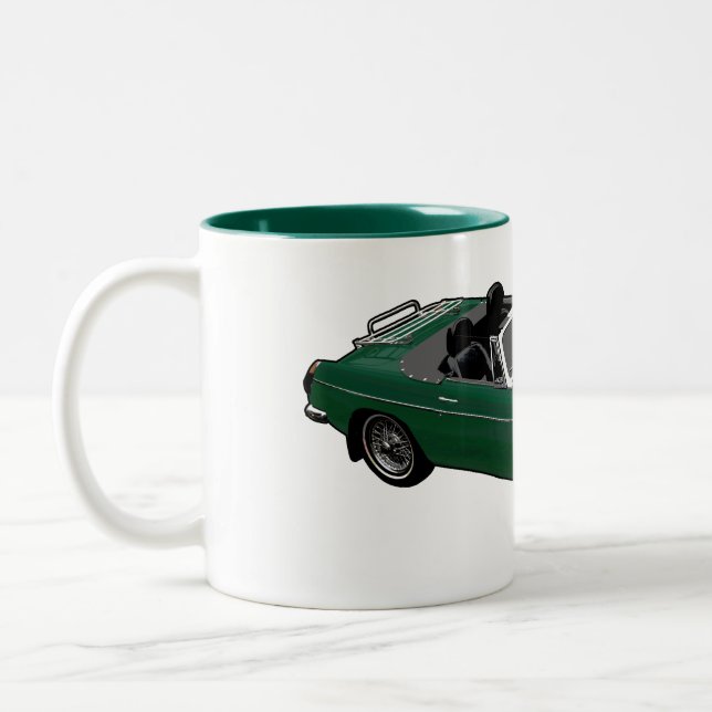 De Café Em Dois Tons Caneca verde do roadster (Esquerda)