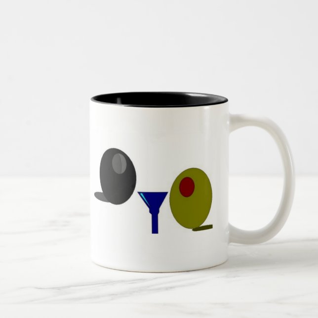 De Café Em Dois Tons Caneca verde-oliva.  "Azeitona você! " (Direita)