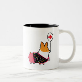 De Café Em Dois Tons Caneca vermelha | CorgiThings da enfermeira do