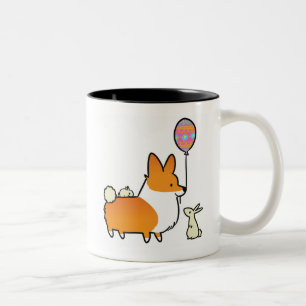 De Café Em Dois Tons Caneca vermelha   CorgiThings do coelhinho da