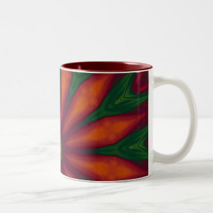 De Café Em Dois Tons Caneca vermelha da flor