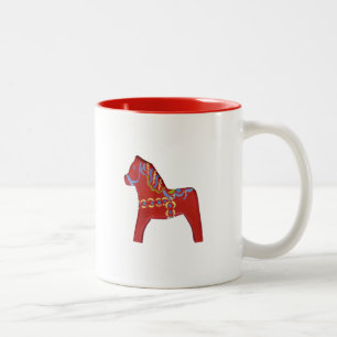 De Café Em Dois Tons Caneca vermelha do cavalo