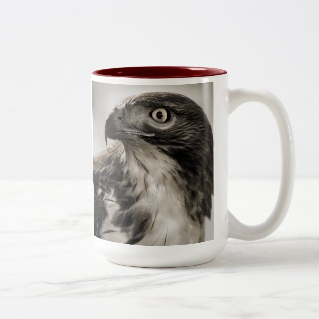 De Café Em Dois Tons caneca Vermelho-atada do falcão (Direita)