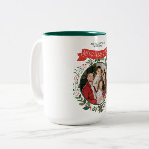 De Café Em Dois Tons Caneca Vermelho&Verde Feliz Natal com Família Aleg