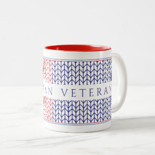 De Café Em Dois Tons Caneca "VETERANO AMERICANO" com Duas Cores