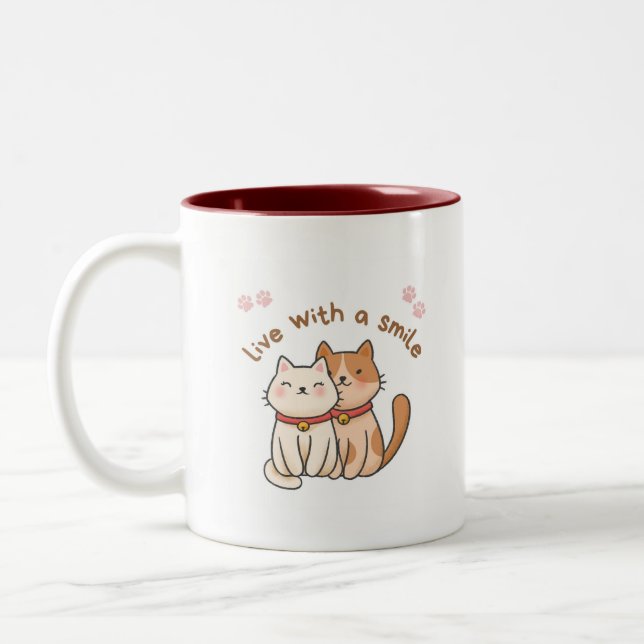 De Café Em Dois Tons Caneca Viva Com Sorriso (Esquerda)