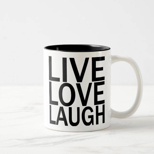 De Café Em Dois Tons Caneca viva do riso do amor (Direita)