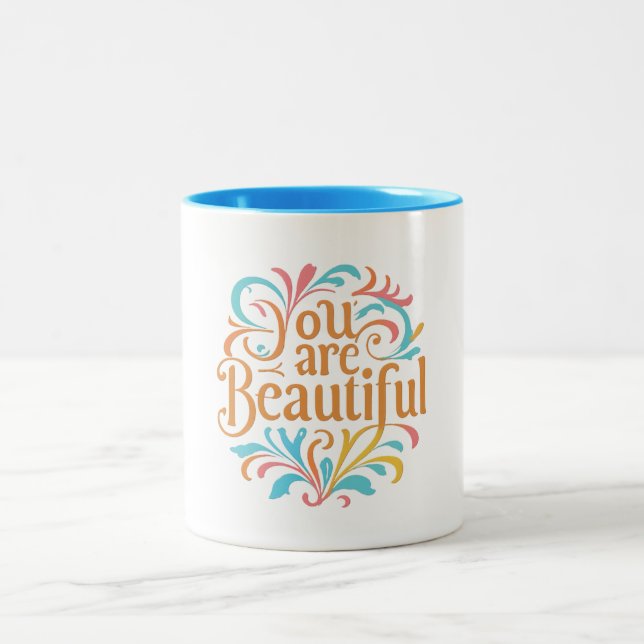 De Café Em Dois Tons Caneca - Você é Bonito (Centro)