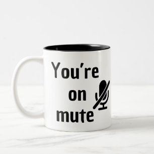 De Café Em Dois Tons Caneca "Você está mudo" para Happy Hour Virtual