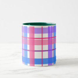 De Café Em Dois Tons Caneca Xadrez Pastel Primavera
