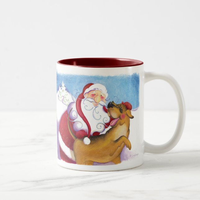 De Café Em Dois Tons Cão e caneca do papai noel (Direita)