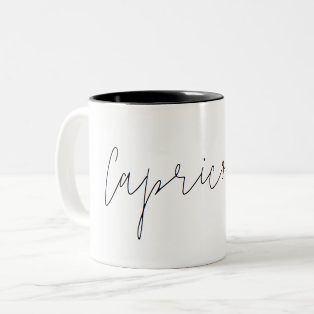 De Café Em Dois Tons Capricorn Zodiac - Caneca Minimalista (Frente Esquerda)